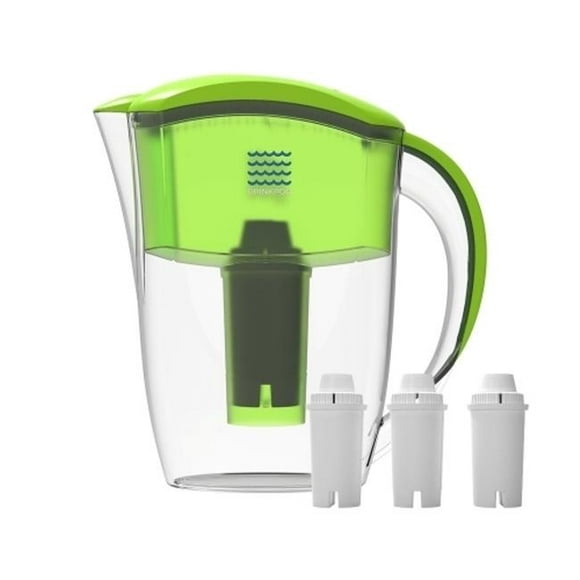 Drinkpod DPPITCHER1SL Alkaline Water Pitcher 2.5L Capacity Includes 3 Filters&#44; Green
