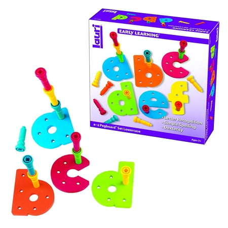 Lauri Tall-Stackers - Pegs a-z Pegboard Set (Lowercase), Playing with these large letter-shaped pegboards provides kids with a fun way to learn letter recognition.., By PlayMonster