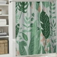 thumbnail image 6 of Orinice Tropical Leaves Shower Curtain with White Tassel for Bathroom Green Palm Leaf Shower Curtains Set Boho Banana Leaf Jungle Fabric Shower Curtain Bathtub Dorm Decorative Waterproof Hooks 60x72, 6 of 7