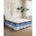 thumbnail image 2 of Abstract Beach Wave Ruffle Bed Skirt California King Size Watercolor Blue Modern Art Adjustable Elastic Dust Bed Skirts Wrap Around Bedskirt Wrinkle Free Easy Fit with 18 Inch Drop, 2 of 8