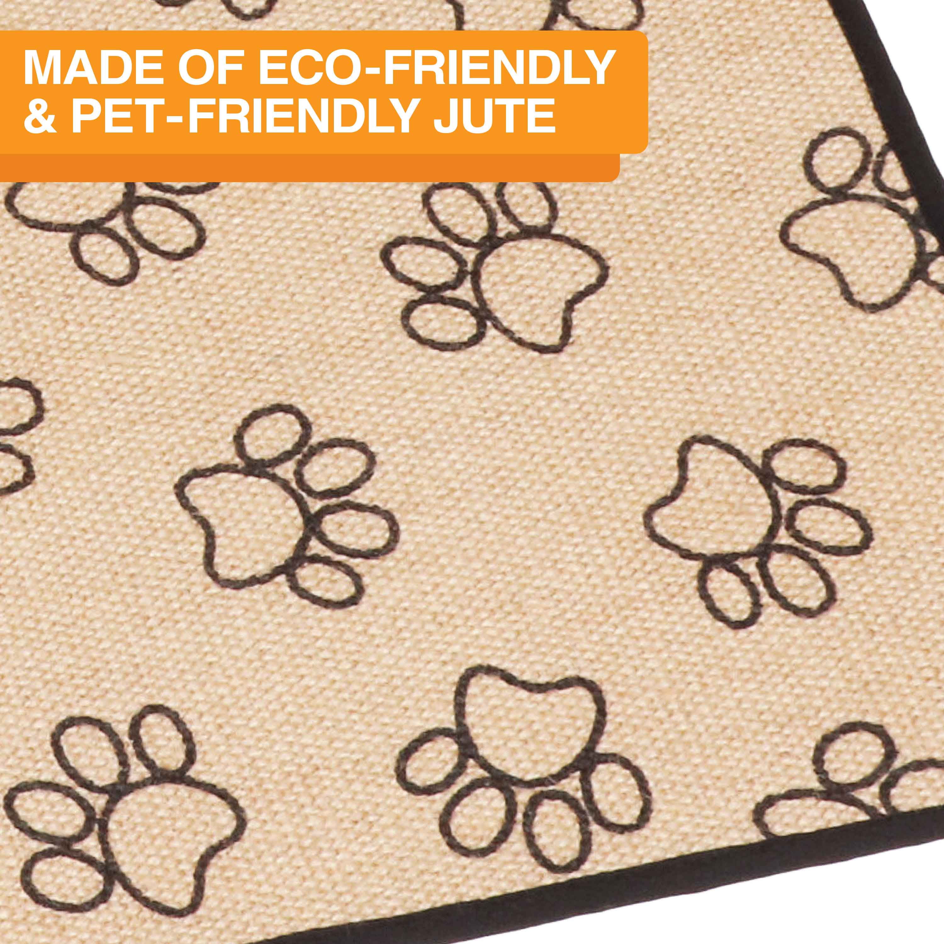 Neater Pets Jute Litter Trapping Mat, Paw Print, 24" x 36"
