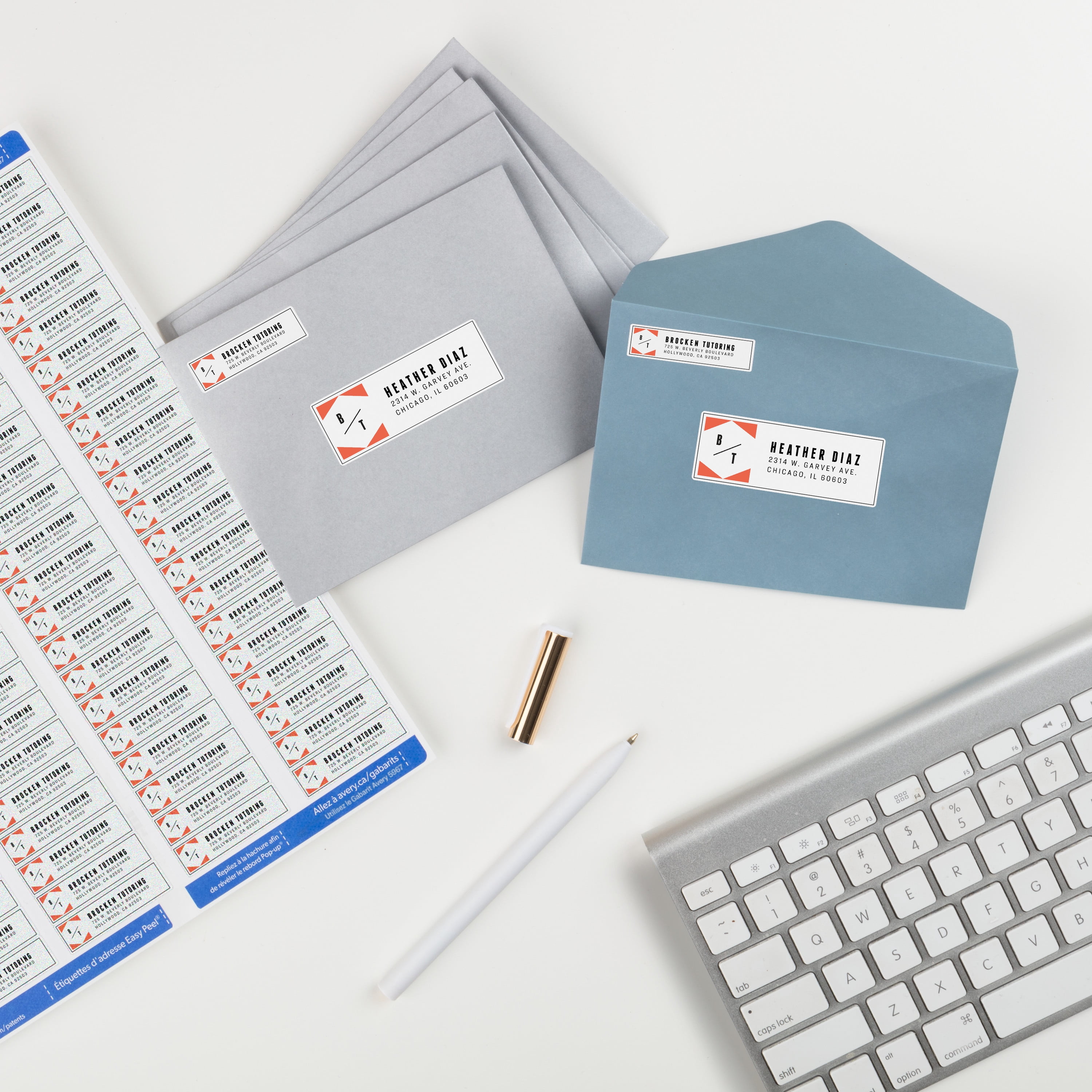 Avery Return Address Labels, 0.5" x 1.75", White, 2 Packs (21921)