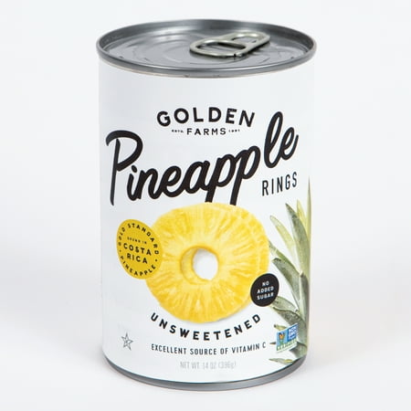 Golden Farms Unsweetened Conventional Pineapple Rings  14 Oz Can