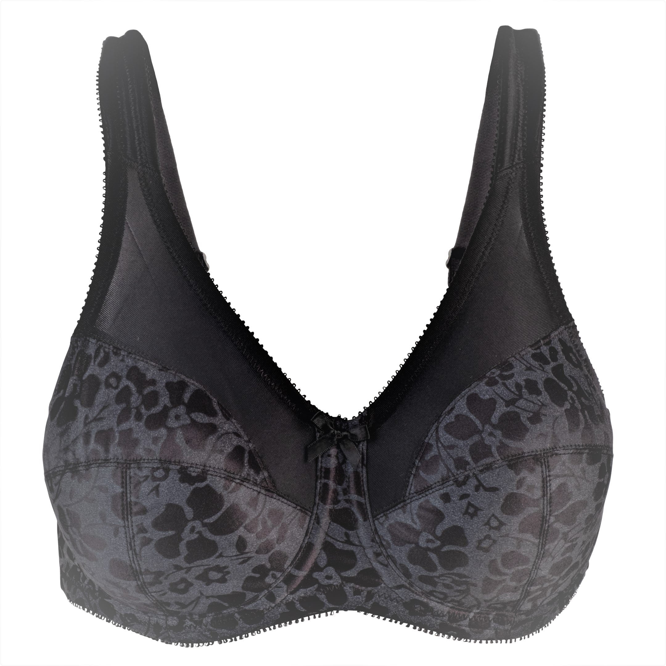 Style 7101 / Soutien-Gorge à Armatures Imprimé pour Grande Taille - Noir