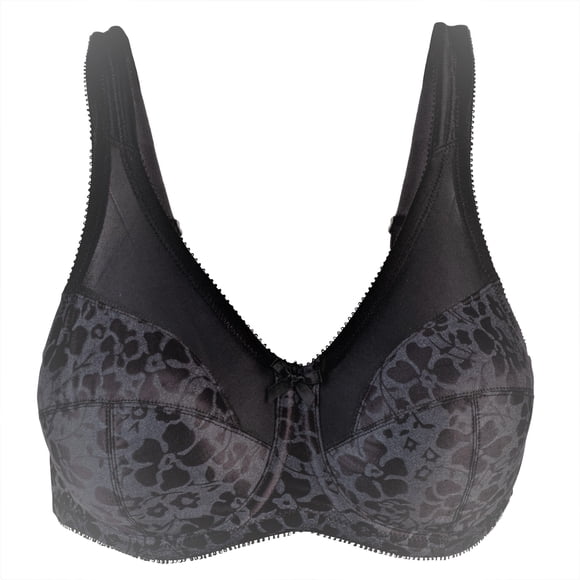 Style 7101 / Soutien-Gorge à Armatures Imprimé pour Grande Taille - Noir