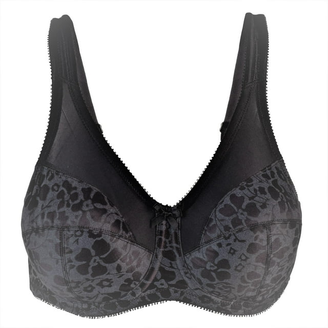 Style 7101 / Soutien-Gorge à Armatures Imprimé pour Grande Taille - Noir
