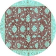 thumbnail image 1 of Ahgly Company Indoor Round Oriental Light Blue Traditional Area Rugs, 8' Round, 1 of 4