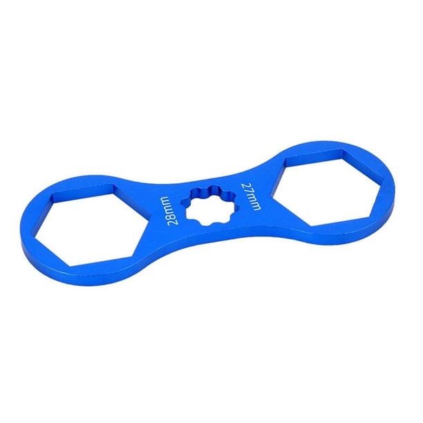 Llave de horquilla delantera de bicicleta de aluminio para herramienta de reparación XCM/XCR/XCT MTB (azul B)