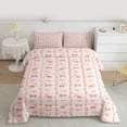 thumbnail image 2 of Homewish Kawaii Bowknot Rabbit Queen Comforter Set for Teen, Cute Bunnies Lover Bedding Sets, Chic Princess Bow Reversible Bedding Comforter Set, Ultra Soft Bedroom Decor, 3-Piece, 2 of 8