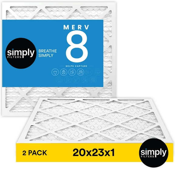 Simply Filters 20x23x1 MERV 8, MPR 600, AC Furnace HVAC Air Filter (2 Pack)