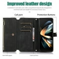 thumbnail image 2 of Jiahe Cover for Samsung Galaxy Z Fold 4, Mulit-Function Wallet Case,Flip Leather Zipper Card Holder Stand with Adjustable Shoulder Strap Full Body Protection Case Cover, black, 2 of 8