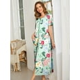 thumbnail image 3 of Avidlove Women Zipper Front Robes Full Length Housecoat Short Sleeve Bathrobes with Pocket Loungewear, 3 of 6