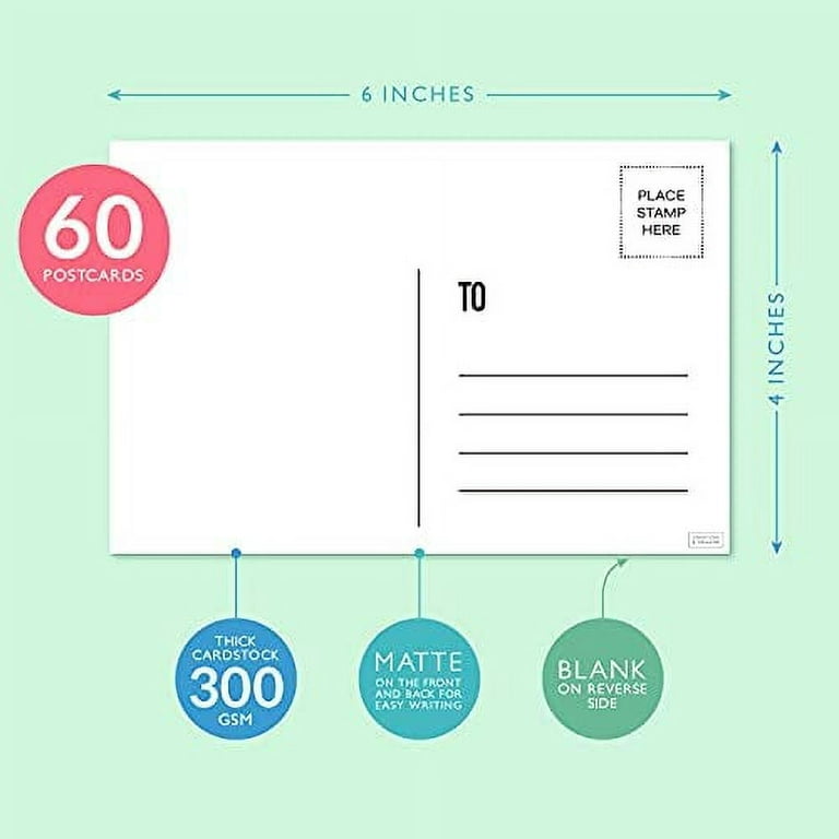 50-Pack Blank Mailable DIY Watercolor Painting Paper Postcards, 4 x 6 Inches, White