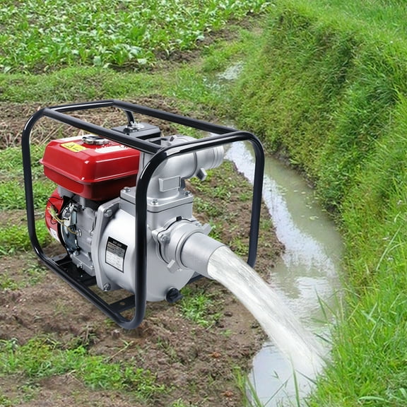 ToppiJoy 3in 7.5HP 3000W Trash Pump, Gasoline Powered Water Pump Sludge Pump Transfer Garden Farm Irrigation Petrol Pump with Water Filtration Systems