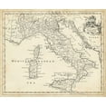 thumbnail image 2 of Jeffreys, T. 23x20 Black Ornate Wood Framed with Double Matting Museum Art Print Titled - Map of Italy, 2 of 4