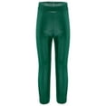 thumbnail image 3 of MSemis Girls Jazz Dance Leggings Metallic Ribbed Elastic Waistband Solid Color Toursers for Hip-hop Performance Green 160, 3 of 5