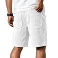 thumbnail image 5 of Uwinwear Men's Corduroy Shorts Elastic Waist Drawstring Cargo Short Multi-Pocket Lightweight Summer Casual Beach Shorts White 5XL, 5 of 5