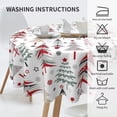thumbnail image 3 of Merry Christmas Tablecloth 70 x 70 Inch Round Colorful Christmas Trees Table Cloth Washable Holiday Winter Table Cover for Kitchen Party Picnic Dinner Indoor Outdoor Decor, 3 of 5