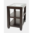 thumbnail image 3 of Jofran Urban Icon Contemporary Glass Inlay Chair Side End Table with Storage, 3 of 6