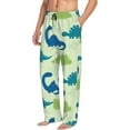 thumbnail image 2 of Disketp Cute Dinosaur Blue Green Men'S Pajama Pants - Ultra Soft Fleece Sleep And Lounge Pants (Size: S-Xxl), 2 of 9