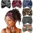 thumbnail image 3 of Diademas anchas para mujer, turbante bohemio de 7 pulgadas, diadema grande, accesorios para el cabello trenzados, paquete de 6, 3 of 4