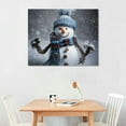 thumbnail image 2 of JEUXUS - Christmas Snowman Canvas Wall Art Decorations Snowy Weather Poster Picture Winter Wall Decor Canvas Print,Framed for Living Room Bedroom -, 2 of 4