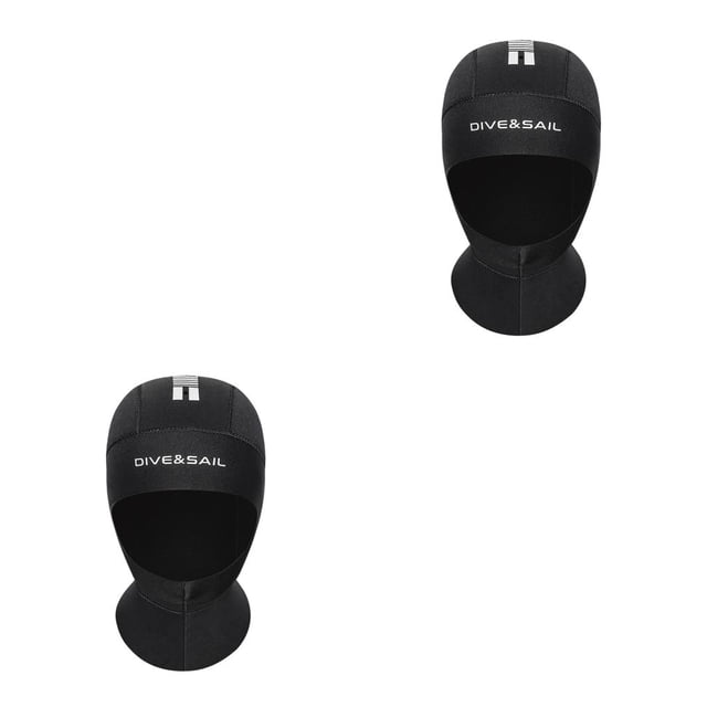 Eigraketly BUCEO SAIL 5MM Gorros de buceo CR Super Elástico Equipo de buceo Sombrero a prueba de viento Protección para la cabeza Traje de 【L】 2piezas