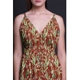 thumbnail image 2 of Bimba Feuilles Dames Longue Imprimé Floral Bretelles Spaghetti V Cou Maxi Plage Wear-XXX-Large, 2 of 5