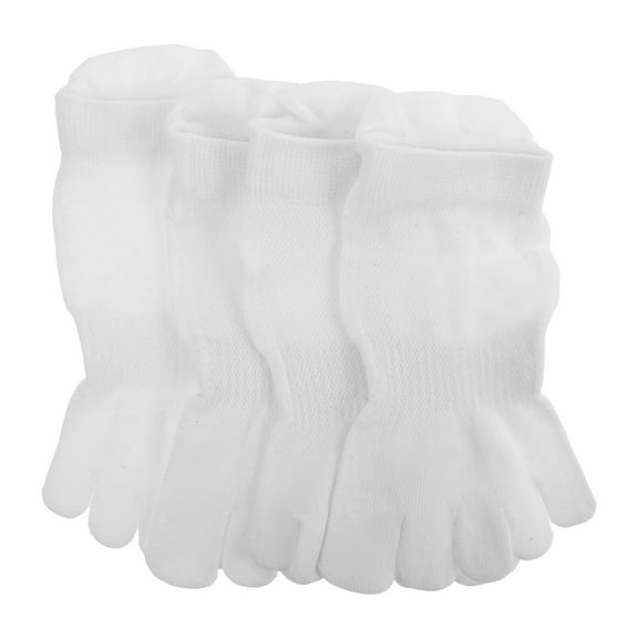 unbranded 2 Pairs Short Tube Socks Men's Five Toe Socks Man 23.00X9.00X0.10CM White