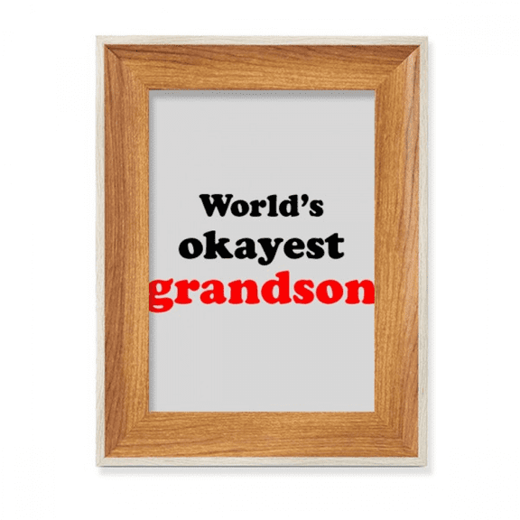 World's Okayest Grandson Best Quote Desktop Wooden Photo Frame Display Picture Art Painting Multiple Sets