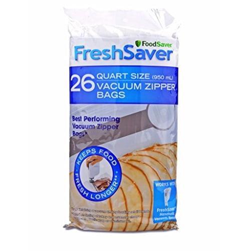 FoodSaver Vacuum Zipper Quart Bags, 26 Count