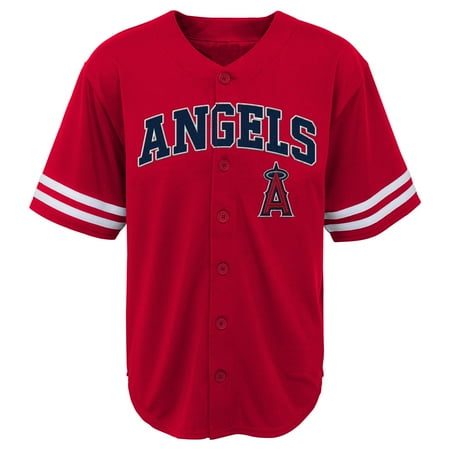 MLB Los Angeles ANGELS TEE Short Sleeve Boys Fashion Jersey Tee 60% Cotton 40% Polyester BLACK Team Tee