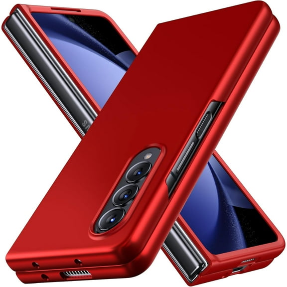 for Samsung Galaxy Z Fold 4 Case,Slim & Military-Grade Protection Phone Case,Hard PC Shockproof Protective Phone Red 20-zfold4-02