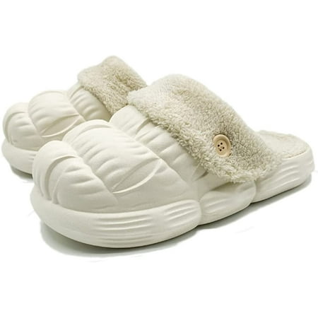 

PIKADINGNIS Women Comfy Fuzzy Memory Foam Slippers Warm Plush Closed-Toe Comfortable Slippers Indoor Outdoor Shoes