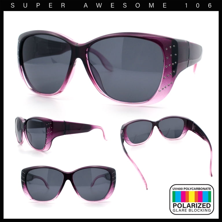 Polarized Womens Oversized Butterfly Rhinestone Studded Fit  display picture 1