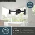 thumbnail image 5 of Marshall 3 Light LED Compatible Black Transitional Bathroom Vanity Wall Fixture Clear Glass, 5 of 12