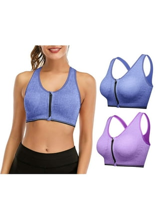 YWDJ Womens Sports Bras No Underwire Plus Size No Padding Front Closure  Front Clip Zip Snap Yoga Bras High Impact Sports Front Hook Front Close  Running for Full Figured Breathable Khaki XL 