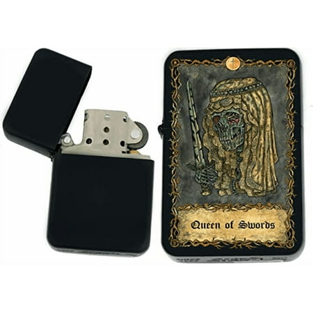 Tarot Card - Major Eternal Bones Tarot Deck Colorful Cards Unique Collectible Gifts Infinity Black Matt Windproof Lighters! (Queen of Swords)