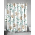 thumbnail image 5 of Coastal Nautical Shower Curtain, Seahorse Coral Starfish Shell Bathroom Decor Curtains Set with Hooks, Aqua Brown Waterproof Fabric Home Accessories， Stall 36 X 78 Inch, 5 of 6