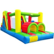 YARD Rainbow Rancer Inflatable Bouncer Bounce House Obstacle Course Kids Outdoor Game with Blower