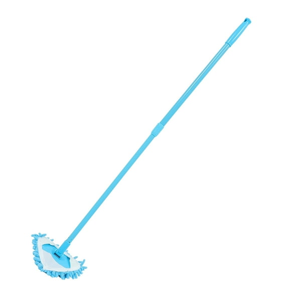 LABRIMP 9.4X6.1in Triangular Cleaning Mop Blue Plastic Chenille for Bathroom Small Spaces 1 Set