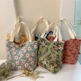 thumbnail image 5 of TIERPOP Small Corduroy Tote Bags with Handles for Women Girls Flower Print Summer Beach Bag Casual Handbag Shopper Purses, 5 of 19