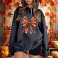 thumbnail image 2 of Fiaer Thanksgiving Sweatshirts for Women Leaf Graphic Long Sleeve Pullovers Crew Neck Baggy Fashion Plus Size Tops Dark Gray S, 2 of 4