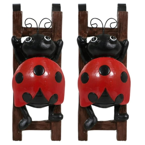 Flower Pot - Hugger Figurine - Ladybug (2 Pcs) Garden Décor - Get All The Fun Collections of Pot Pal Climbers - Hanging Planter Decorations - Patio Decor - Yard Decor