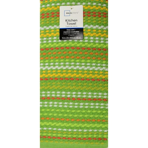 Mainstays 15" X 25" Popcorn Yarn Dye Printed Kitchen Towel Walmart