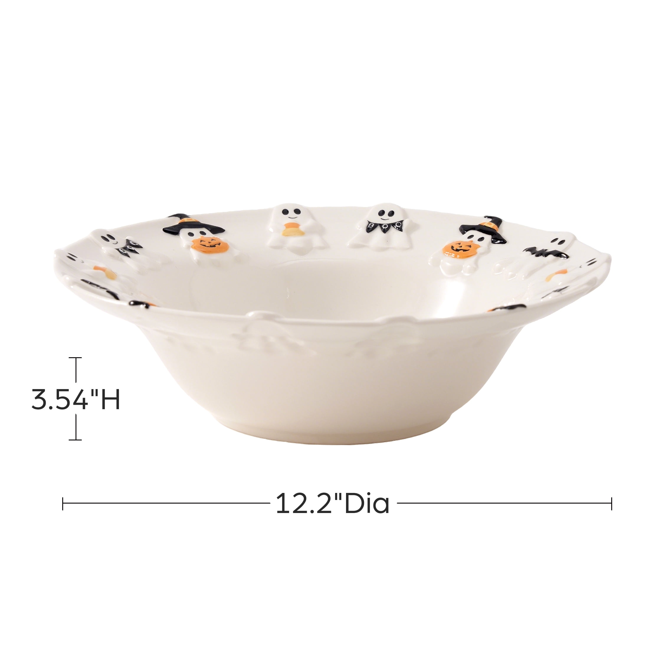 Way To Celebrate Halloween Ghost Ceramic Stoneware Serving Bowl
