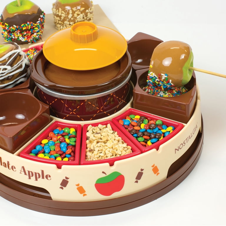 Nostalgia CCA5 Lazy Susan Chocolate and Caramel Apple Party with