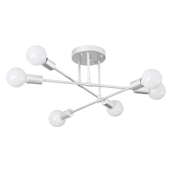Semi Ceiling Light,6-27 Base Industrial Chandelier,Modern Ceiling Lights Fixture for Bedroom Room , White