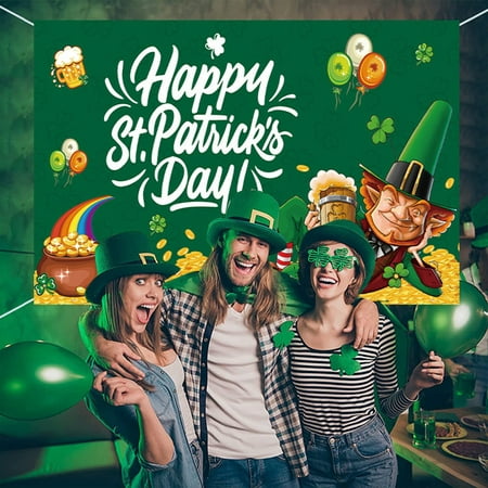 Image of OTEMRCLOC St. Patrick s Day Saint Patricks Day Decorations丨Happy St. Patrick s Day Banner Back Drop Decorations Green Photo Background St Patricks Day Decorations Back Drops for Photography
