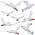 thumbnail image 1 of YSTIANN 8Pcs Realistic Seagull Balloons, Large Flying Inflatable Decor for Beach Pool Parties, Summer Hawaiian Outdoor Decorations WJ85-5265, 1 of 4